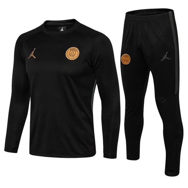 Jordan Trainingsanzug Woolen Paris Saint Germain 2018-19 Schwarz Weiß Gold Fussballtrikots Günstig